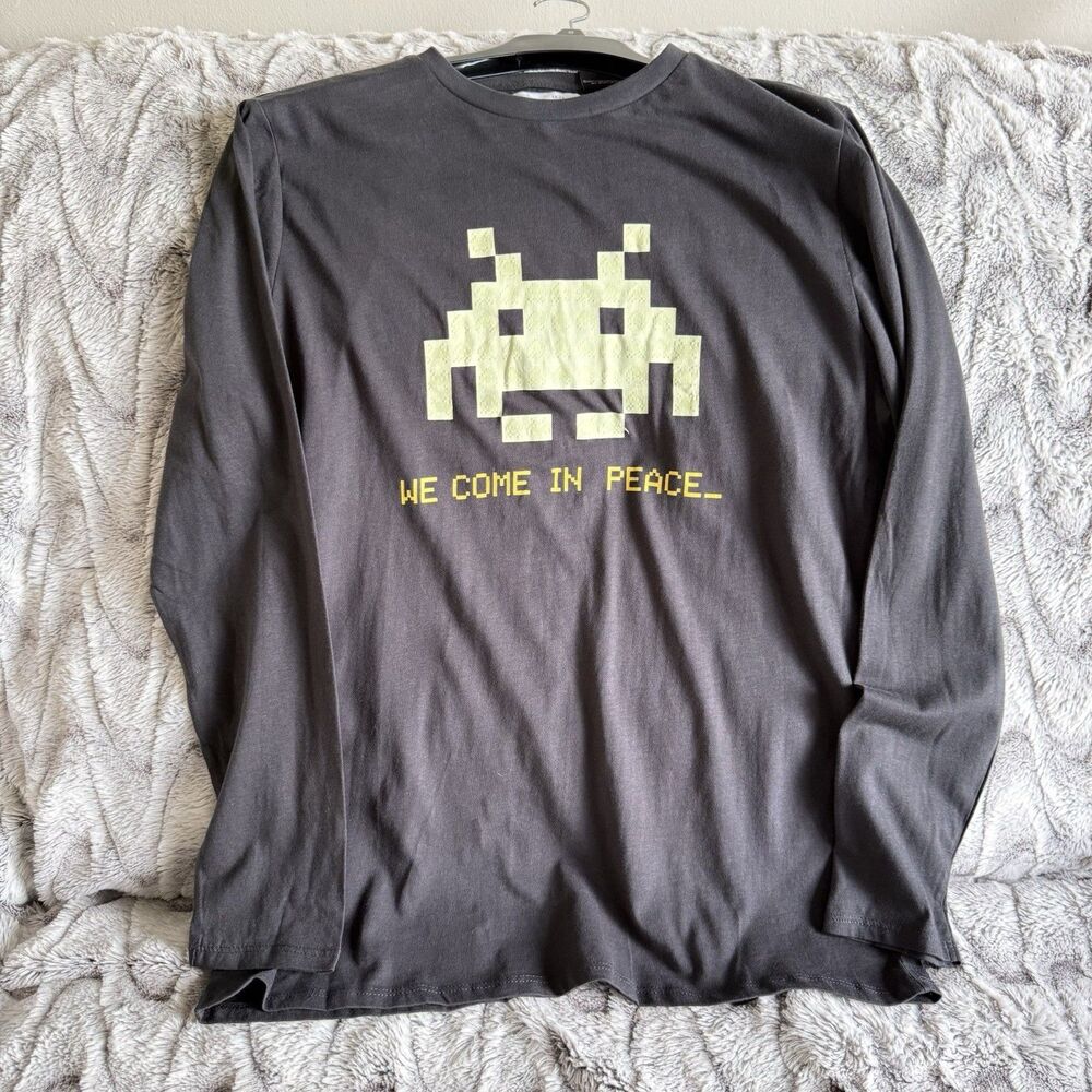 NWT Zara Space Invaders Gray Size 13-14 B44